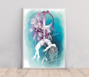 affiche yoga aérien